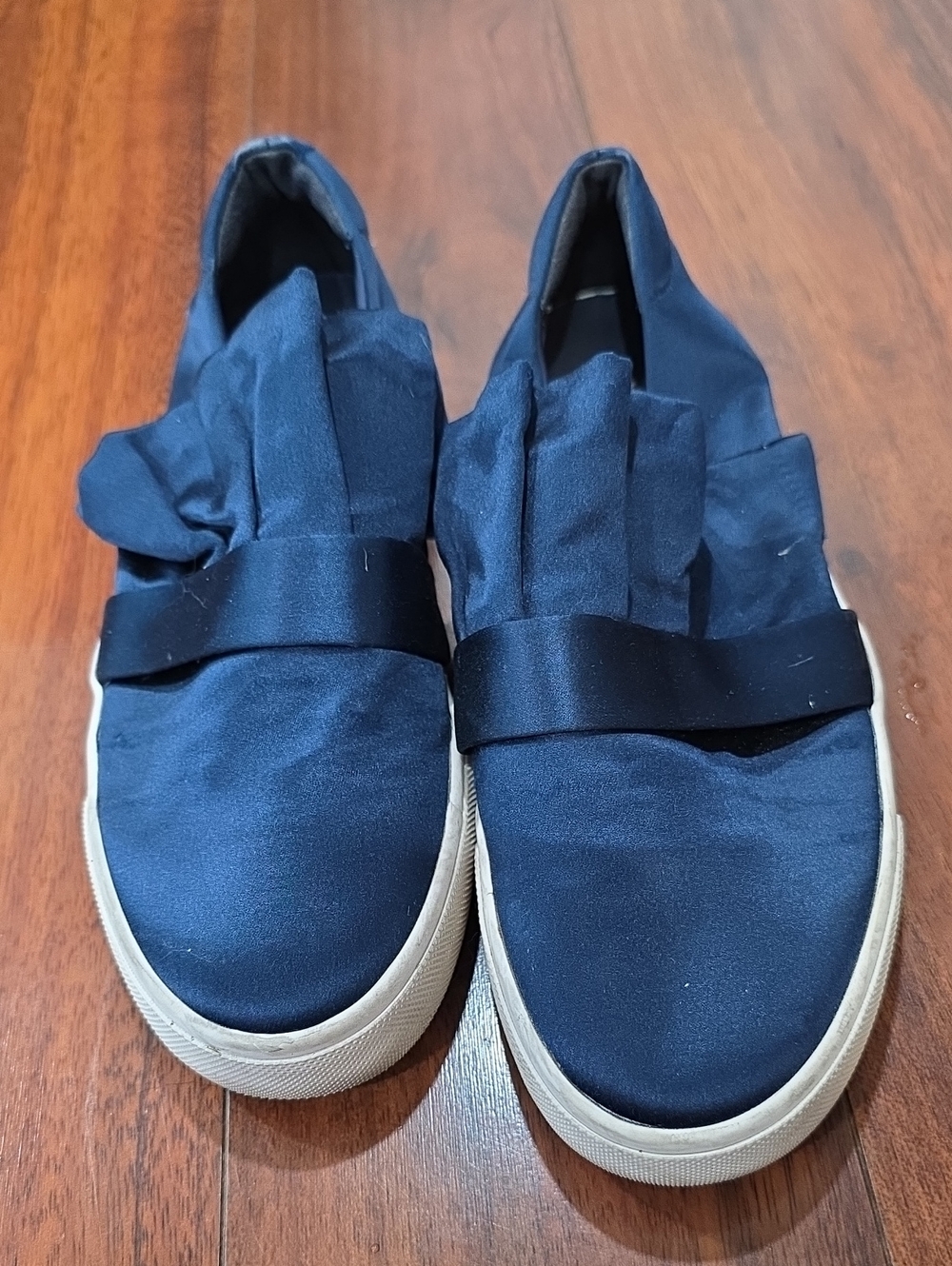 Louise et Cie Buca ruffle slip-on sneakers in navy satin